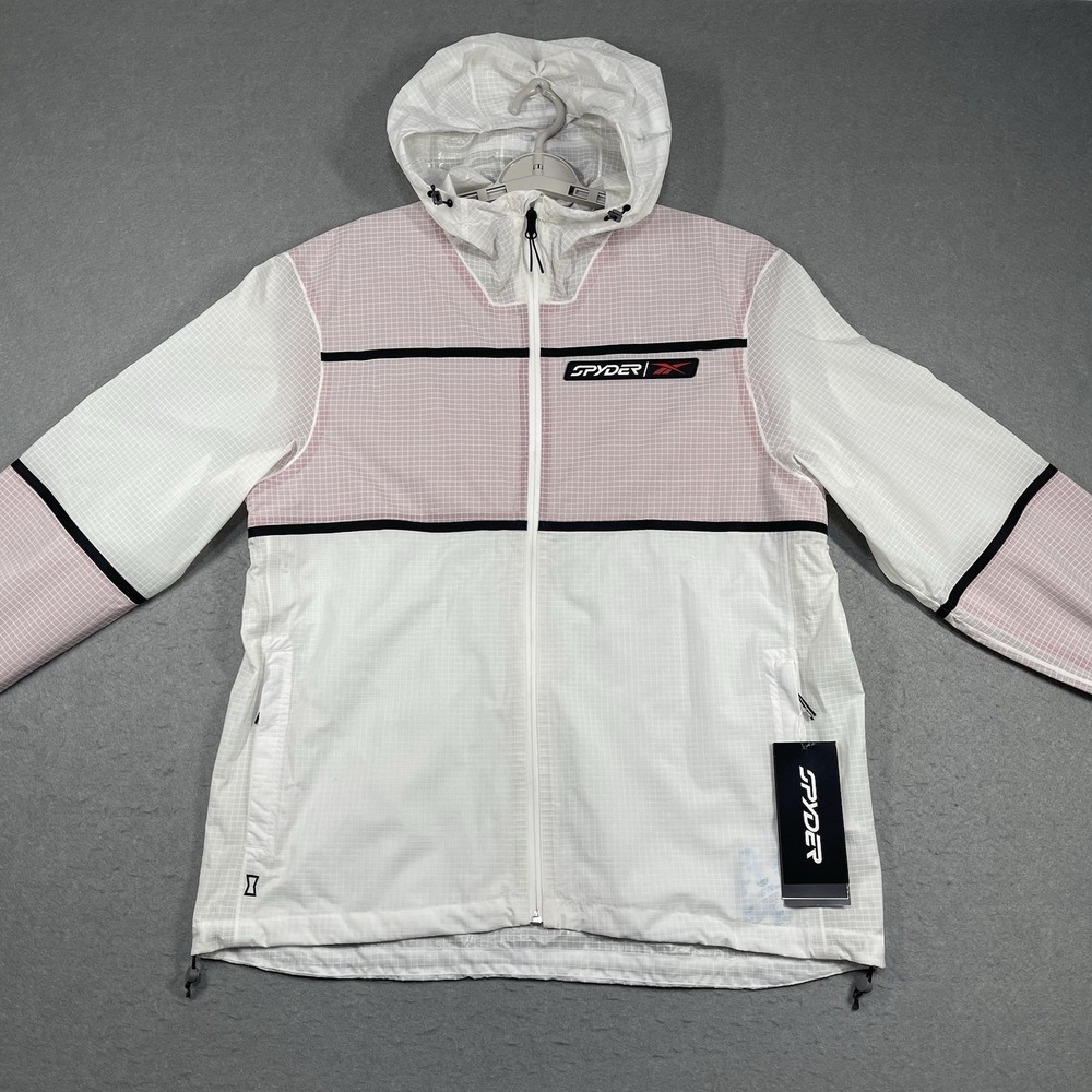 Spyder x Rebook Jacket Mens Large White Specter Shell Spy Rbk Collab Limited Ski